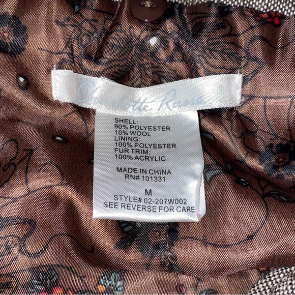 Charlotte Russe Wool Blend Tan Brown Button Front Hooded Winter Jacket Coat - Picture 4 of 5